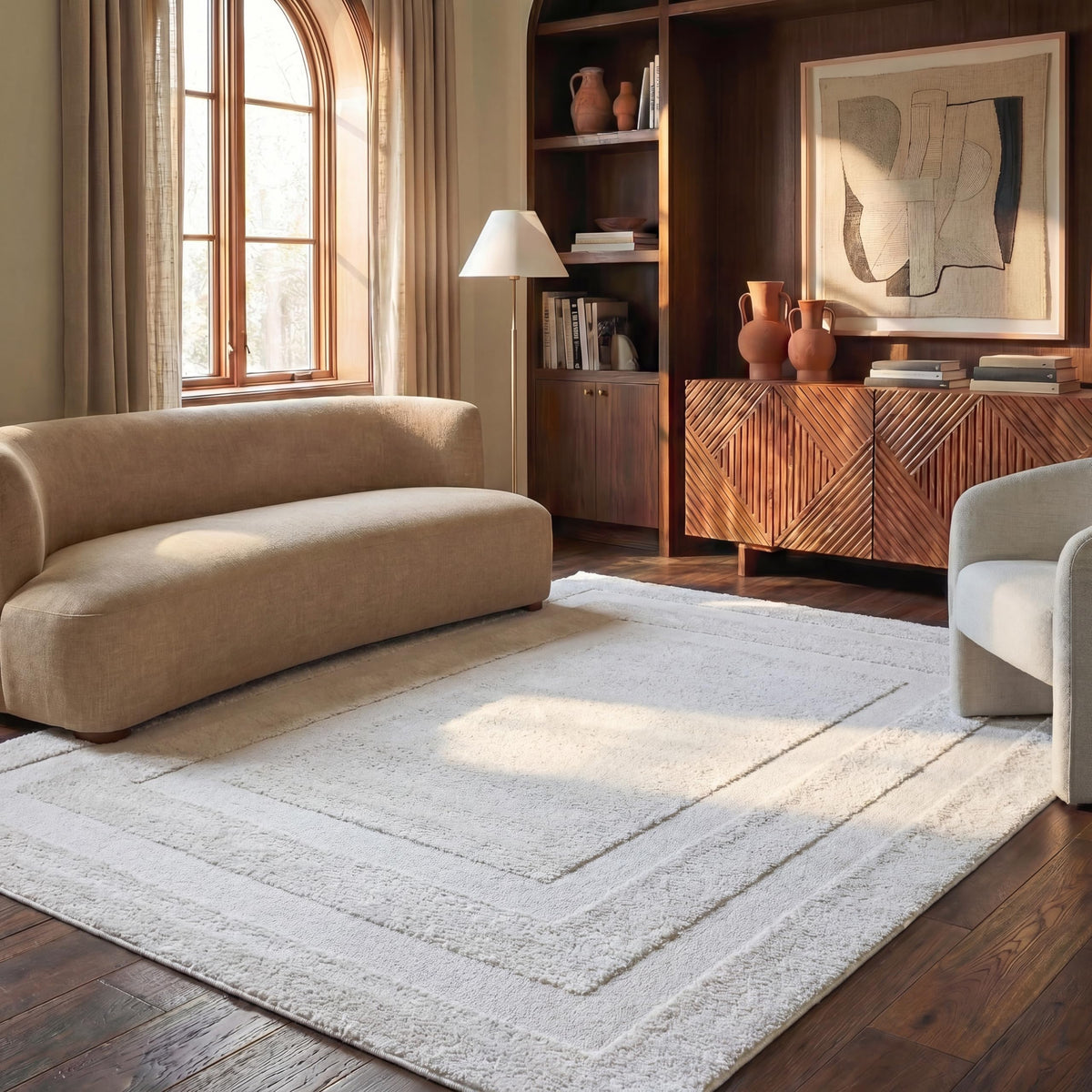 SAFAVIEH Florida Shag Rug 8'x10', Soft Plush Modern Cream SG454-1111