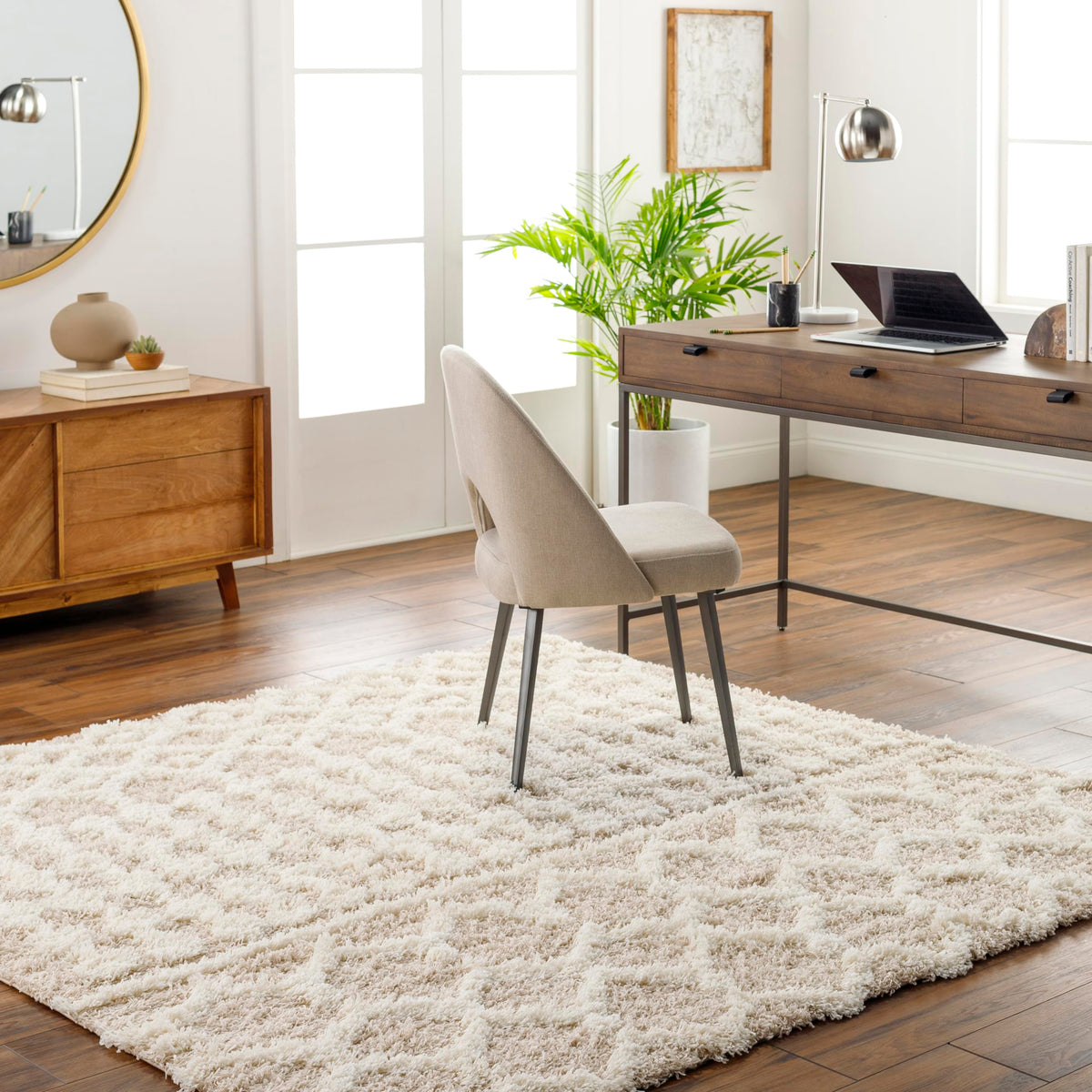 Livabliss Hapsburg Moroccan Shag Area Rug, 5'3" x 7'3", Beige