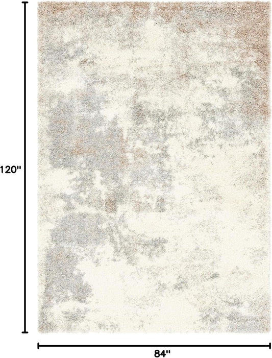 Rugs.com - Soft Touch Shag Rug – 7' 1 x 10' Khaki Shag Rug – Plush Easy-Clean Area Rug, Ideal for Bedrooms, Living Rooms, and Offices