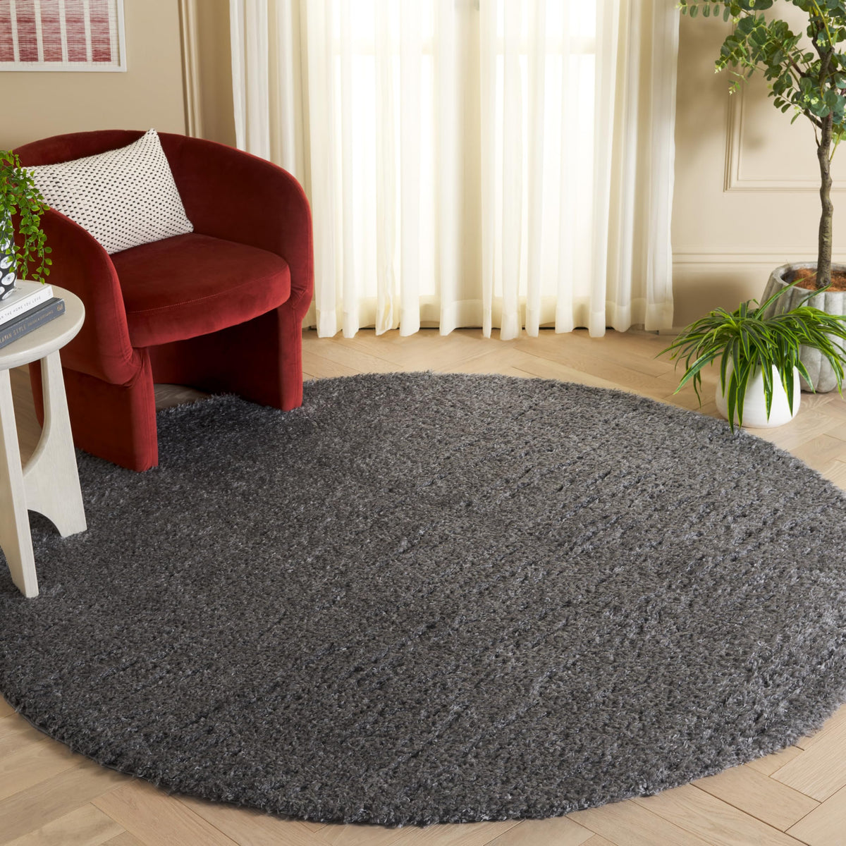 SAFAVIEH Lindsay Shag Collection Area Rug - 4' x 6', Green, Contemporary Design, Ideal for High Traffic Areas in Living Room, Bedroom & Dining Room (LNS560Y-4)