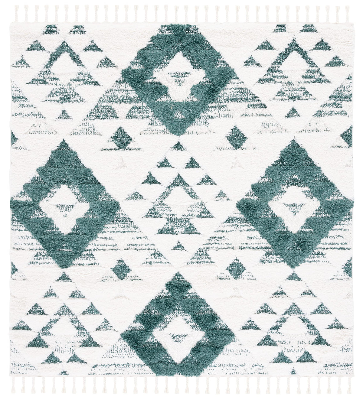 SAFAVIEH Moroccan Tassel Shag Rug 5'3"x7'6", Ivory & Brick Rust MTS688P