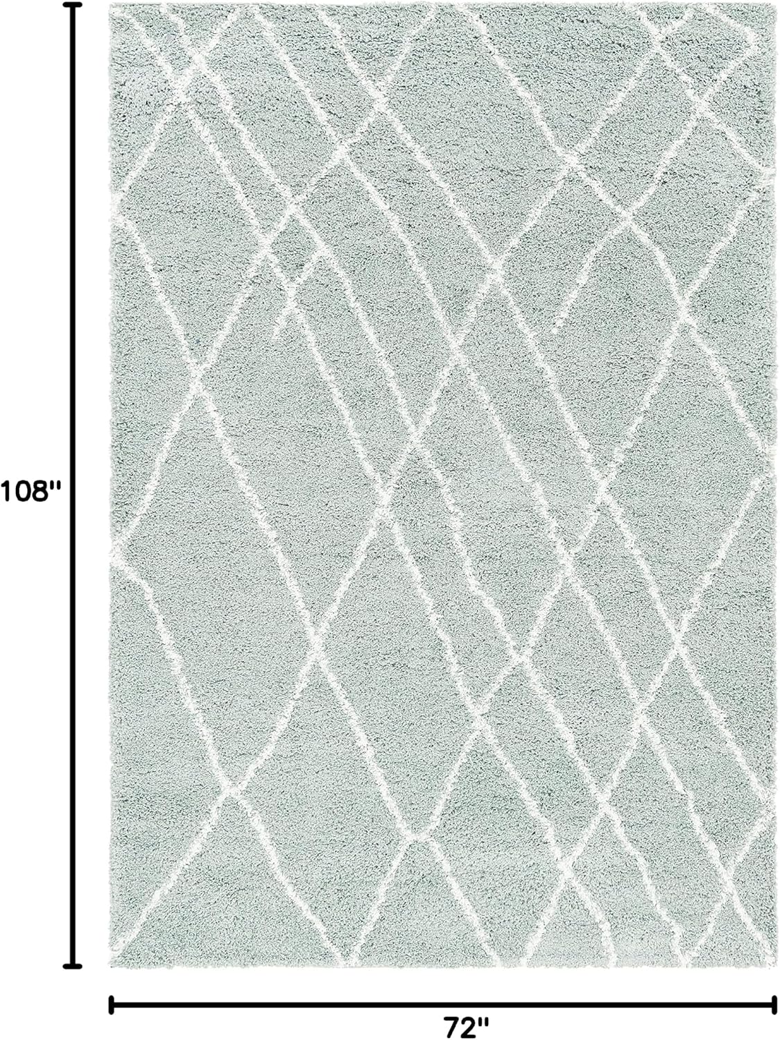 Rugs.com - Soft Touch Shag Rug – 6' 1 x 9' Sage Green Plush Shag Rug – Ultra Soft High Pile Area Rug for Bedroom, Living Room, and Home Office