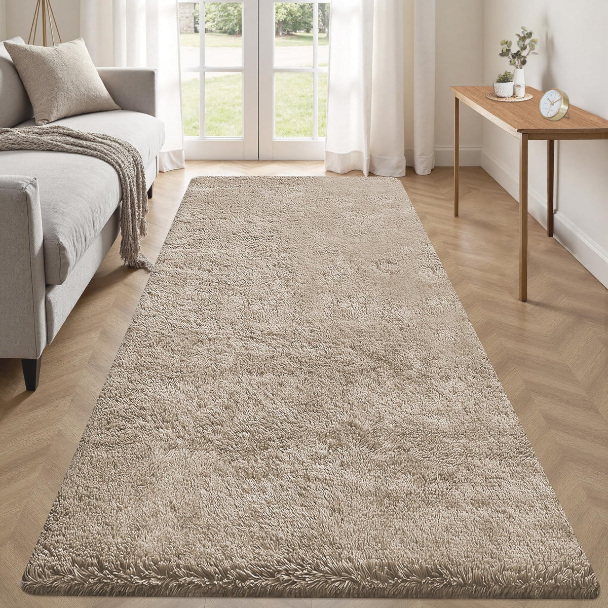 8x10 Area Rugs for Living Room: Fluffy Shag Soft Washable Rug Large Fuzzy Plush Indoor Carpet for Bedroom Nursery Playroom Kids Girls Boys Room (Camel, 8'x10')