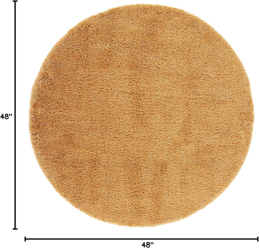 SAFAVIEH Hudson Shag Round Rug 4', Plush Gold SGH220D