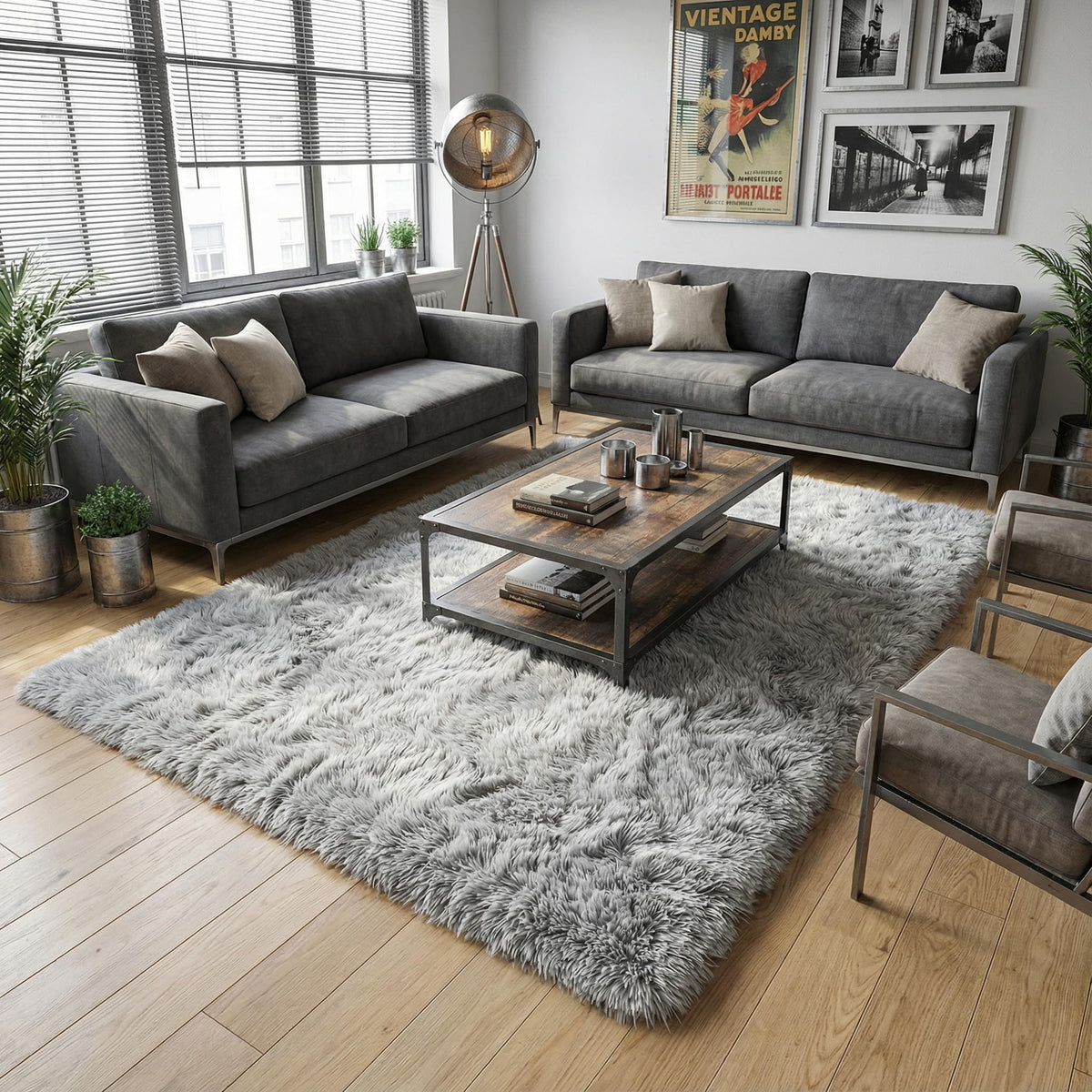 Merelax Soft Modern Indoor Large Shaggy Rug for Livingroom Bedroom Dorm Kids Room Home Decor, Non-Slip Plush Fluffy Furry Fur Area Rugs Comfy Nursery Accent Floor Carpet 9x12 Feet, Black