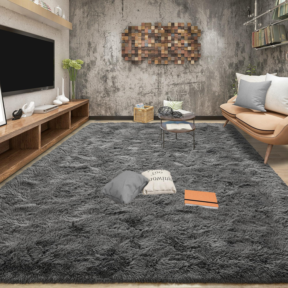 Tepook Fluffy Large Rugs for Living Room, 8x10 Area Rugs for Bedroom