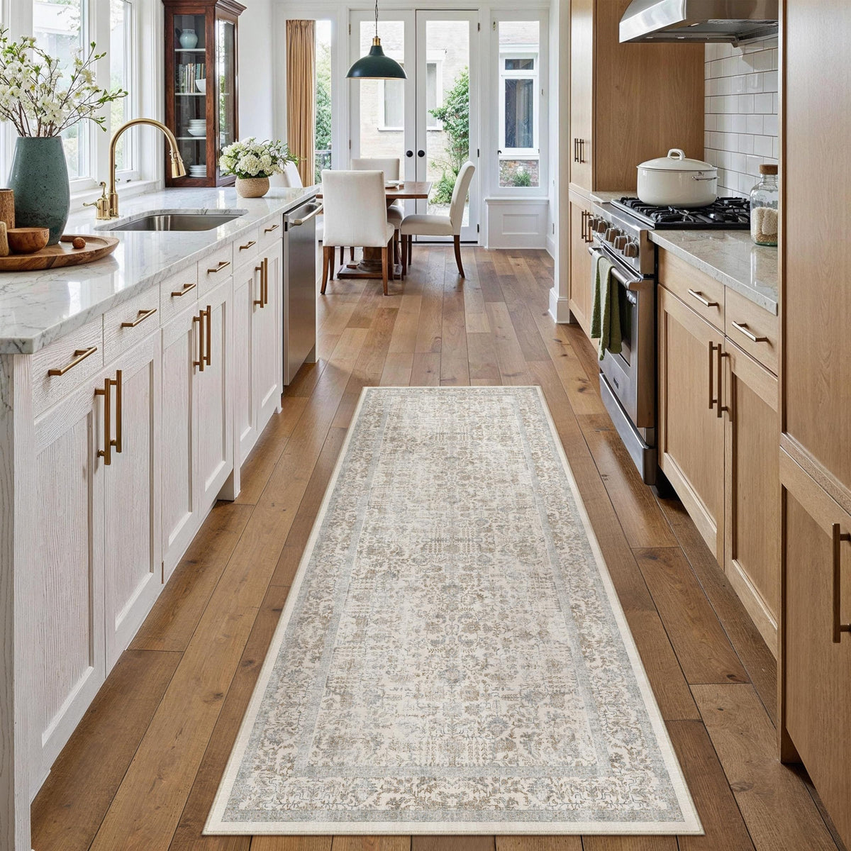 PureCozy Gray Area Rug 8x10 Vintage Floral