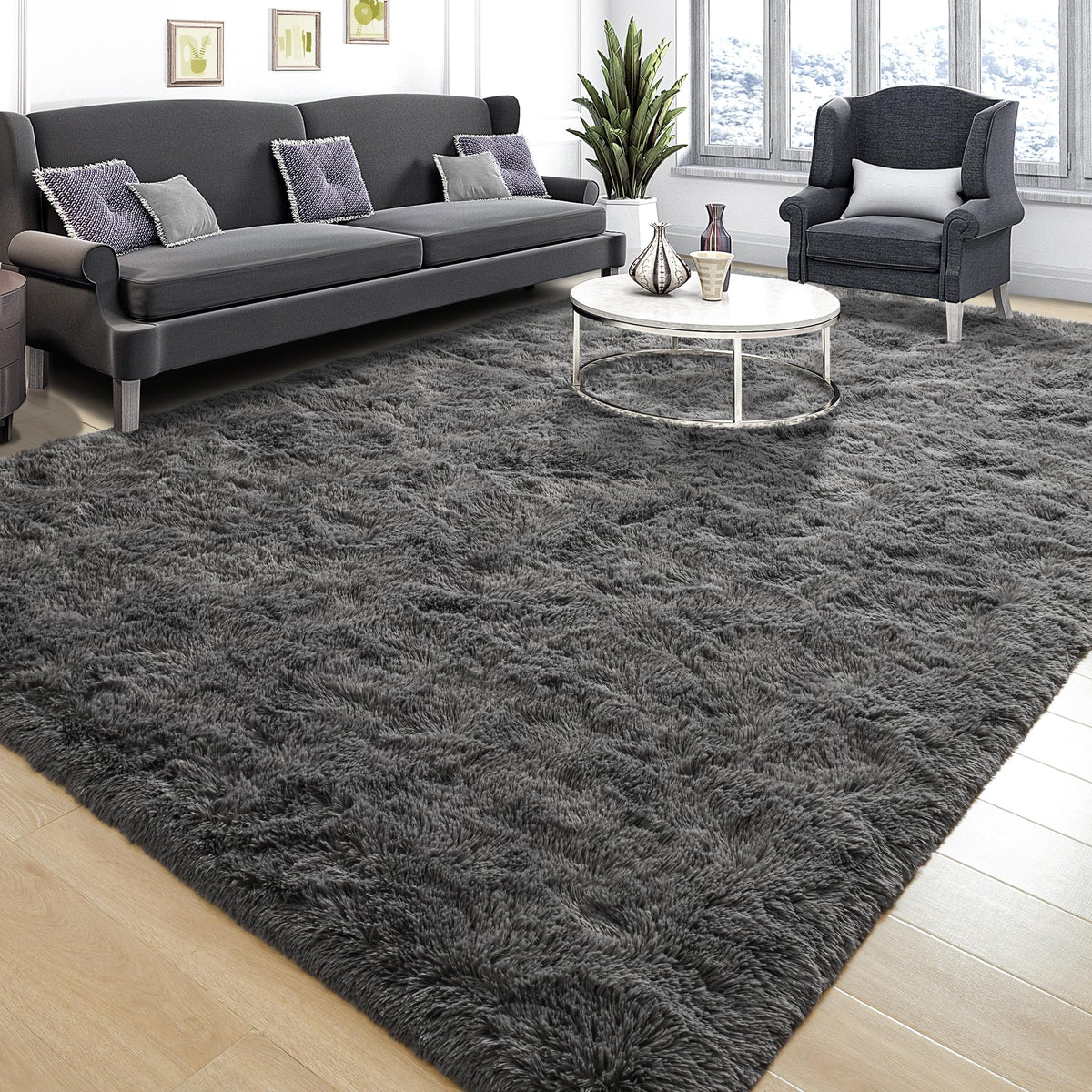 Tepook Fluffy Large Rugs for Living Room, 8x10 Area Rugs for Bedroom