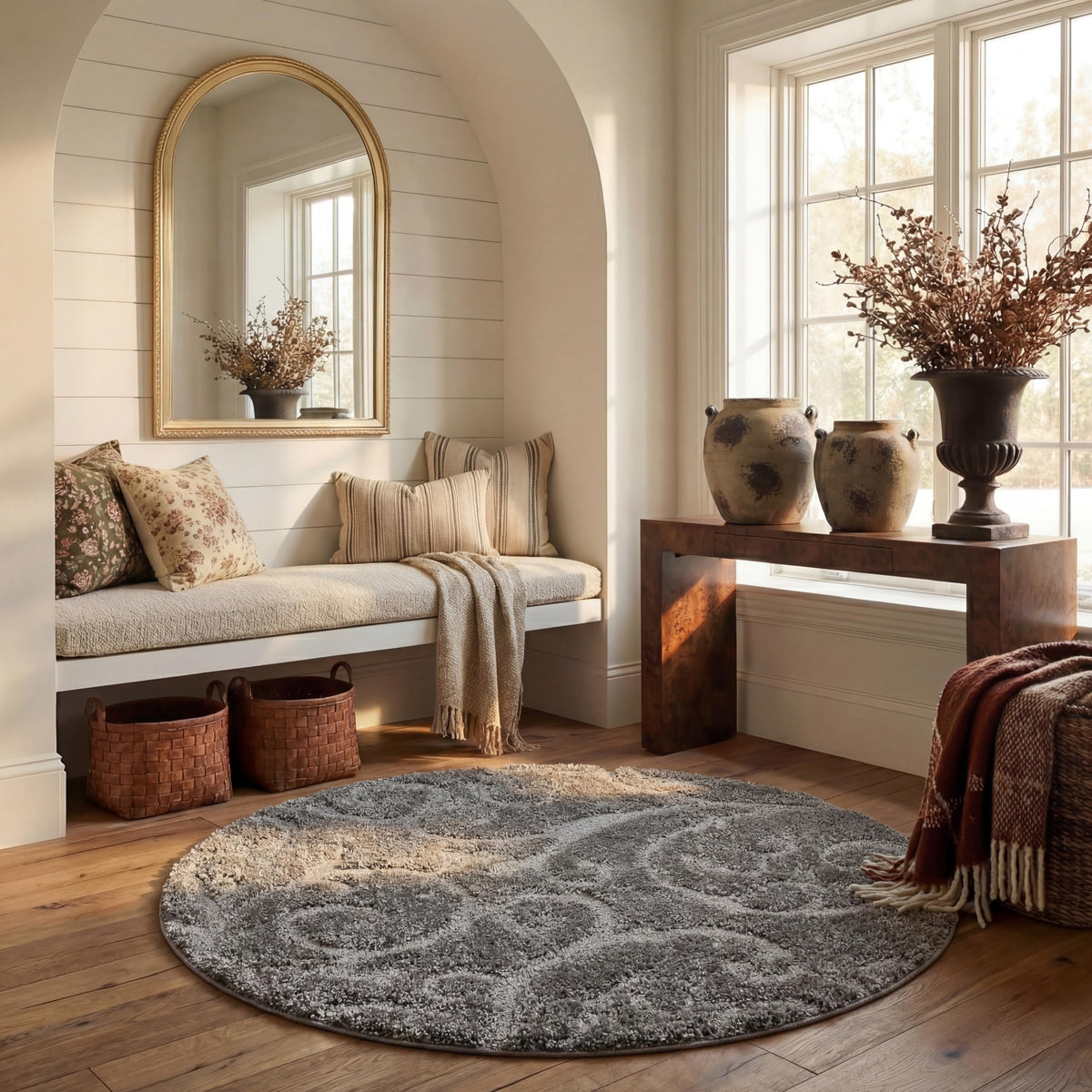 SAFAVIEH Florida Shag Rug 8'x10', Soft Plush Cream & Beige SG455-1113
