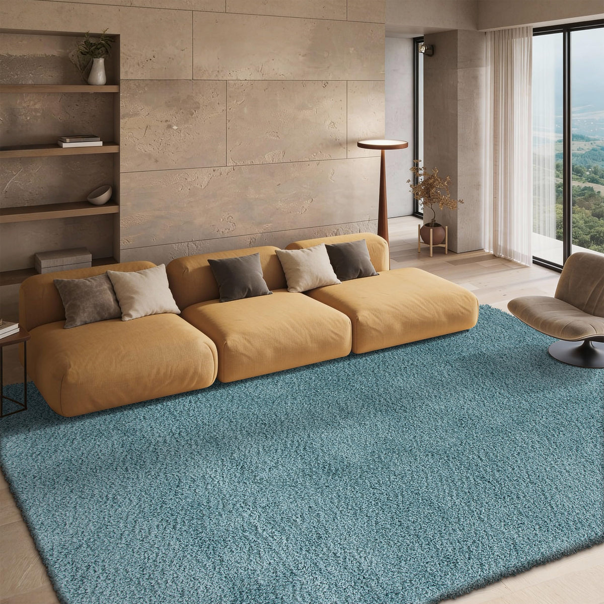 SAFAVIEH Area Rug 8x10 - California Shag Collection - Large - Beige, Non-Shedding & Easy to Clean, Ultra Plush Thick Pile, Ideal for Living Room, Bedroom, Dining Space (SG151-1313)