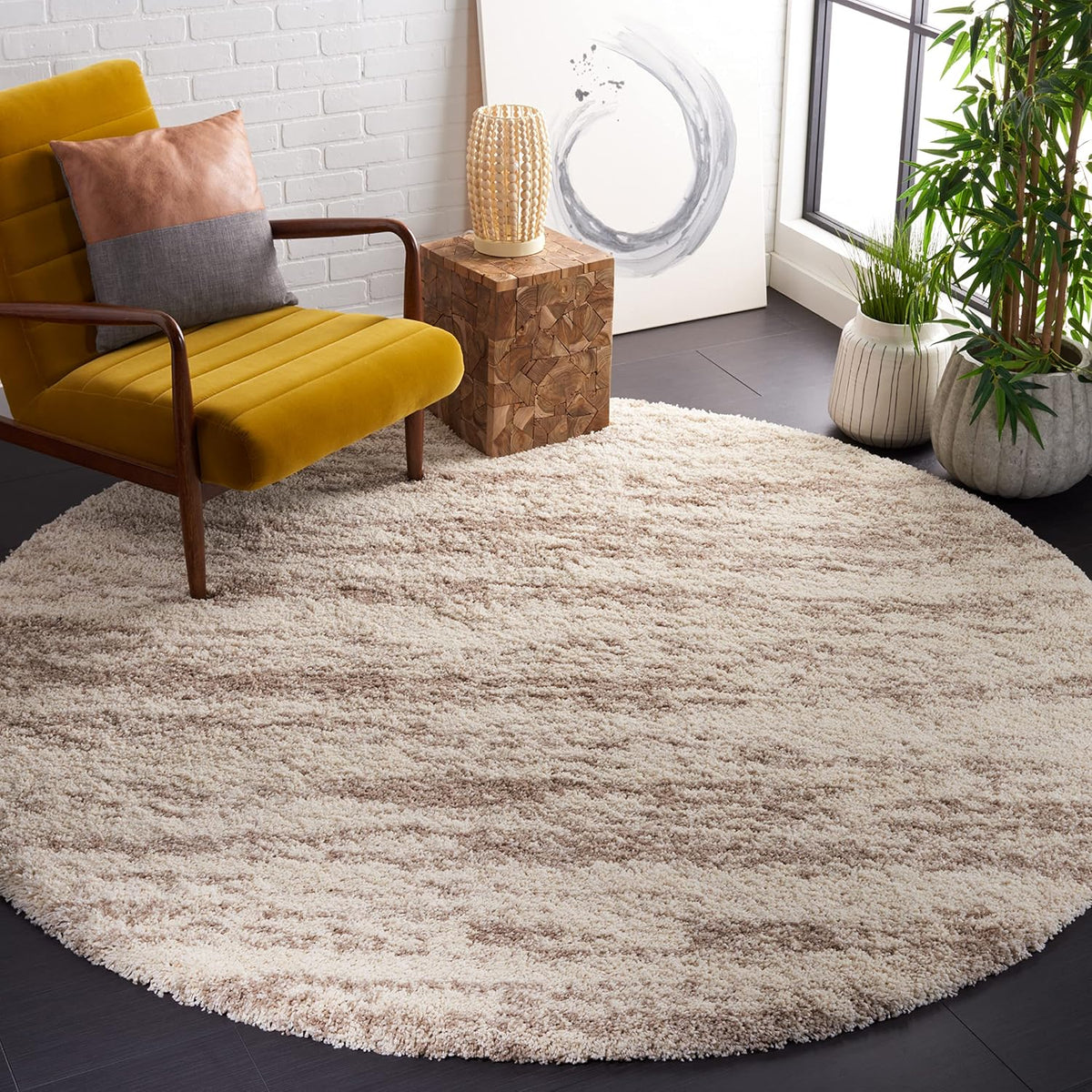 SAFAVIEH Hudson Shag Rug 8x10, Large Ivory & Beige SGH206B