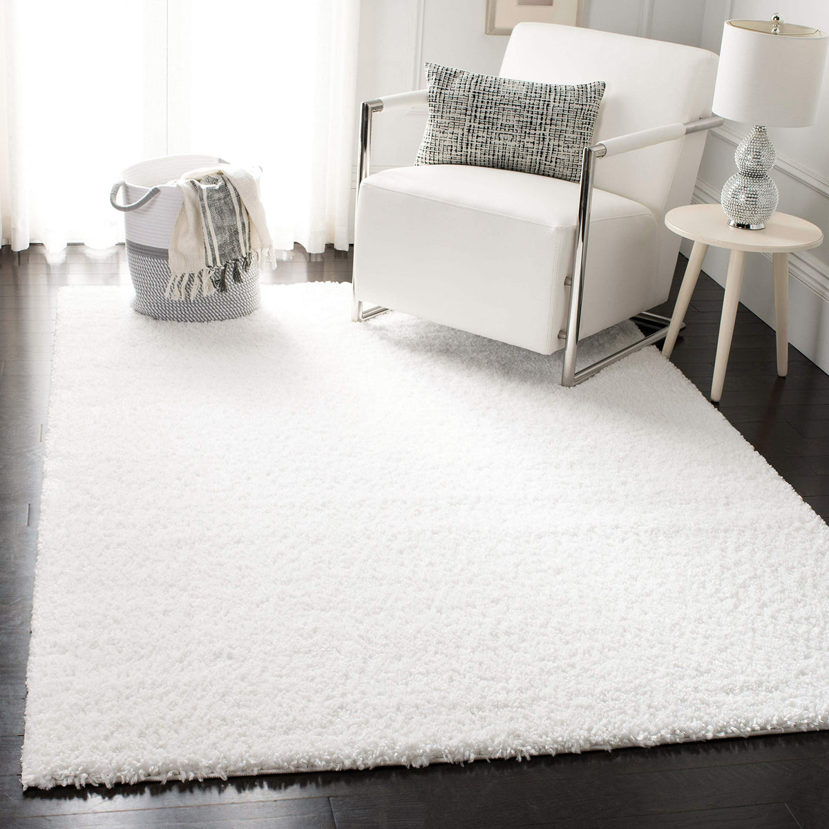 SAFAVIEH August Shag Rug 8'x10', Soft Plush Modern Ivory AUG900C