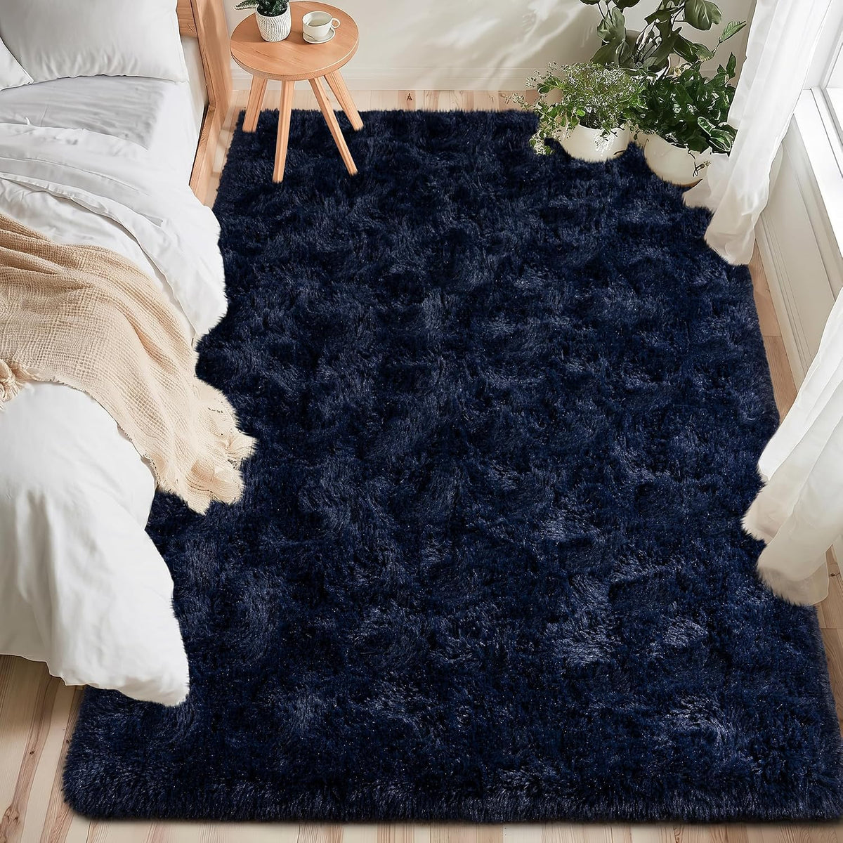 Mugorn Small Soft Shag Rugs for Bedroom, 4x6 Fluffy Area Rugs for Living Room