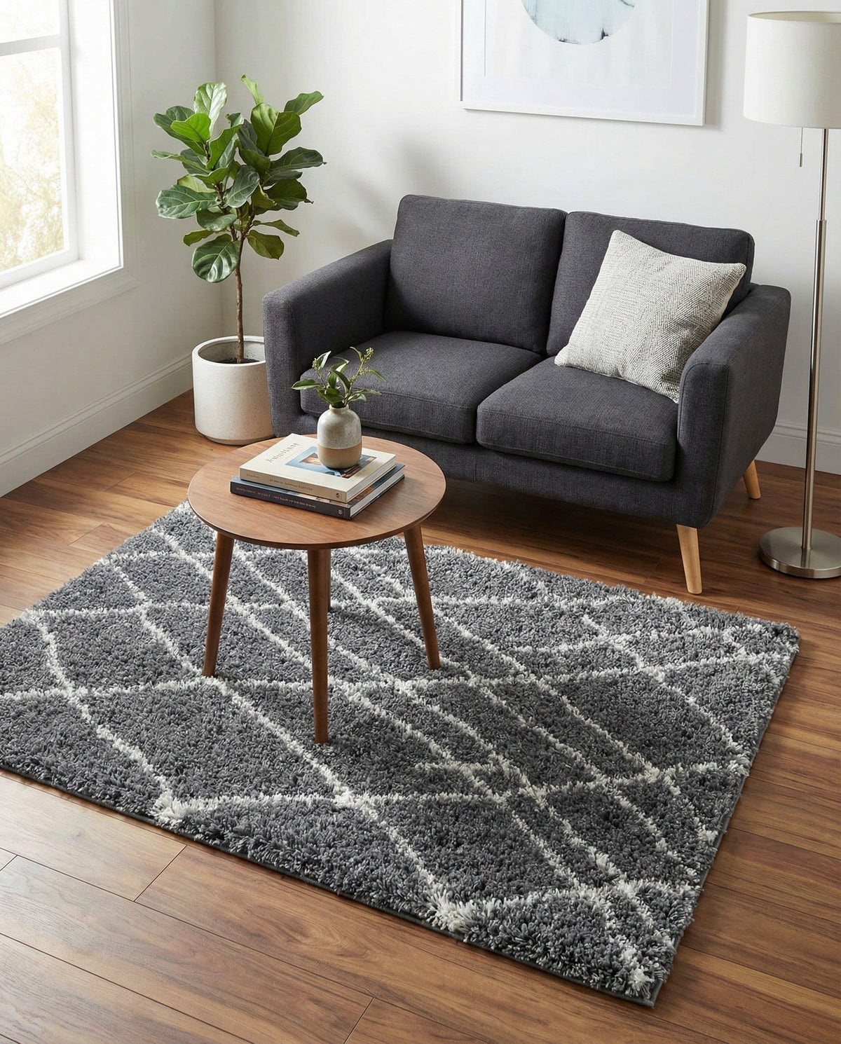 Rugs.com - Soft Touch Shag Rug – 6' 1 x 9' Sage Green Plush Shag Rug – Ultra Soft High Pile Area Rug for Bedroom, Living Room, and Home Office