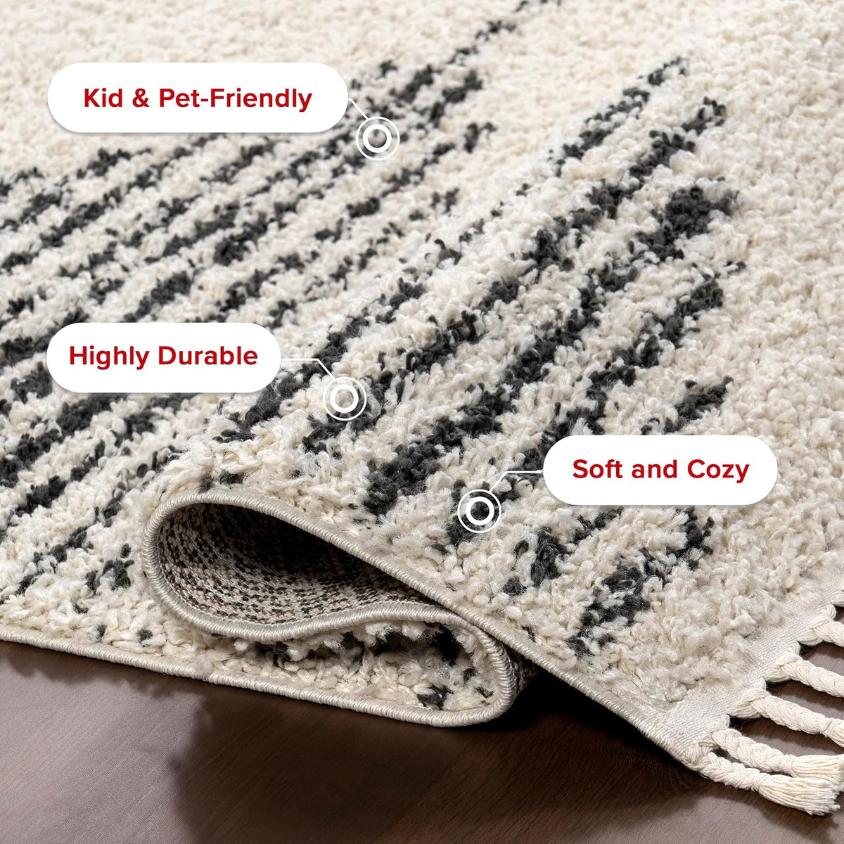 nuLOOM Bria Off White Diamond Power Loomed Area Rug, Oval 3' x 5'