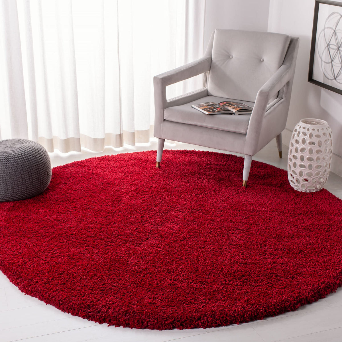 SAFAVIEH Area Rug 8x10 - California Shag Collection - Large - Beige, Non-Shedding & Easy to Clean, Ultra Plush Thick Pile, Ideal for Living Room, Bedroom, Dining Space (SG151-1313)