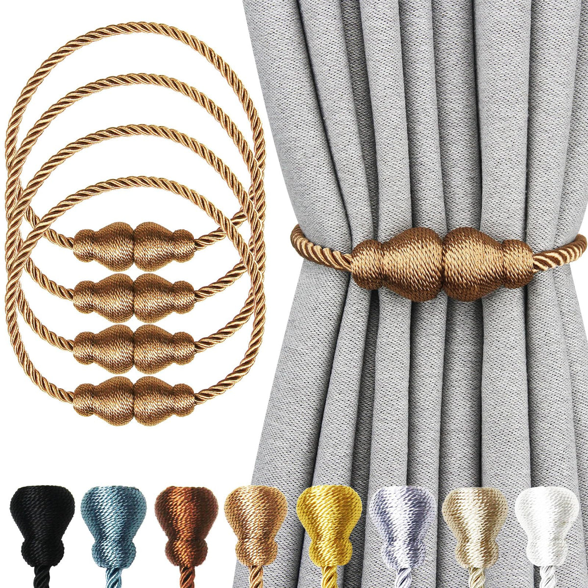 Magnetic Curtain Tiebacks Decorative Curtain Holders for Drapes Nieffeiy