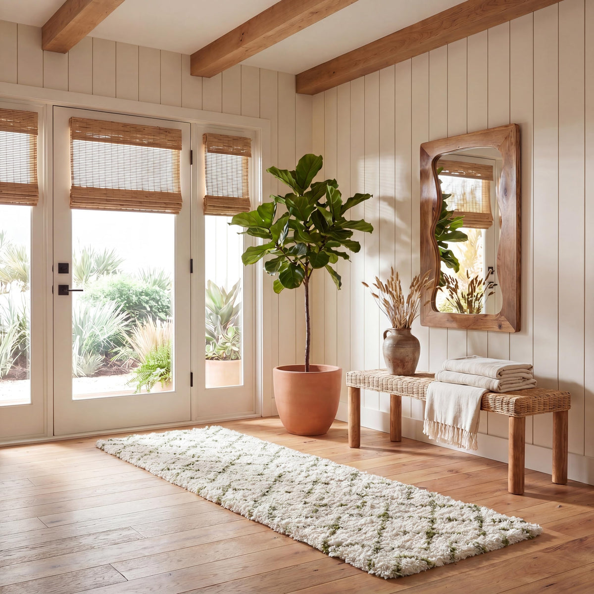 SAFAVIEH Arizona Shag Rug 5'1"x7'6", Soft Plush Ivory & Beige ASG743A
