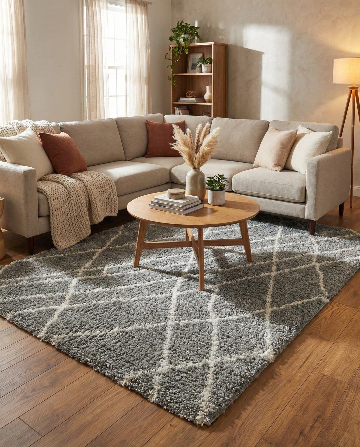 Rugs.com - Soft Touch Shag Rug – 6' 1 x 9' Sage Green Plush Shag Rug – Ultra Soft High Pile Area Rug for Bedroom, Living Room, and Home Office