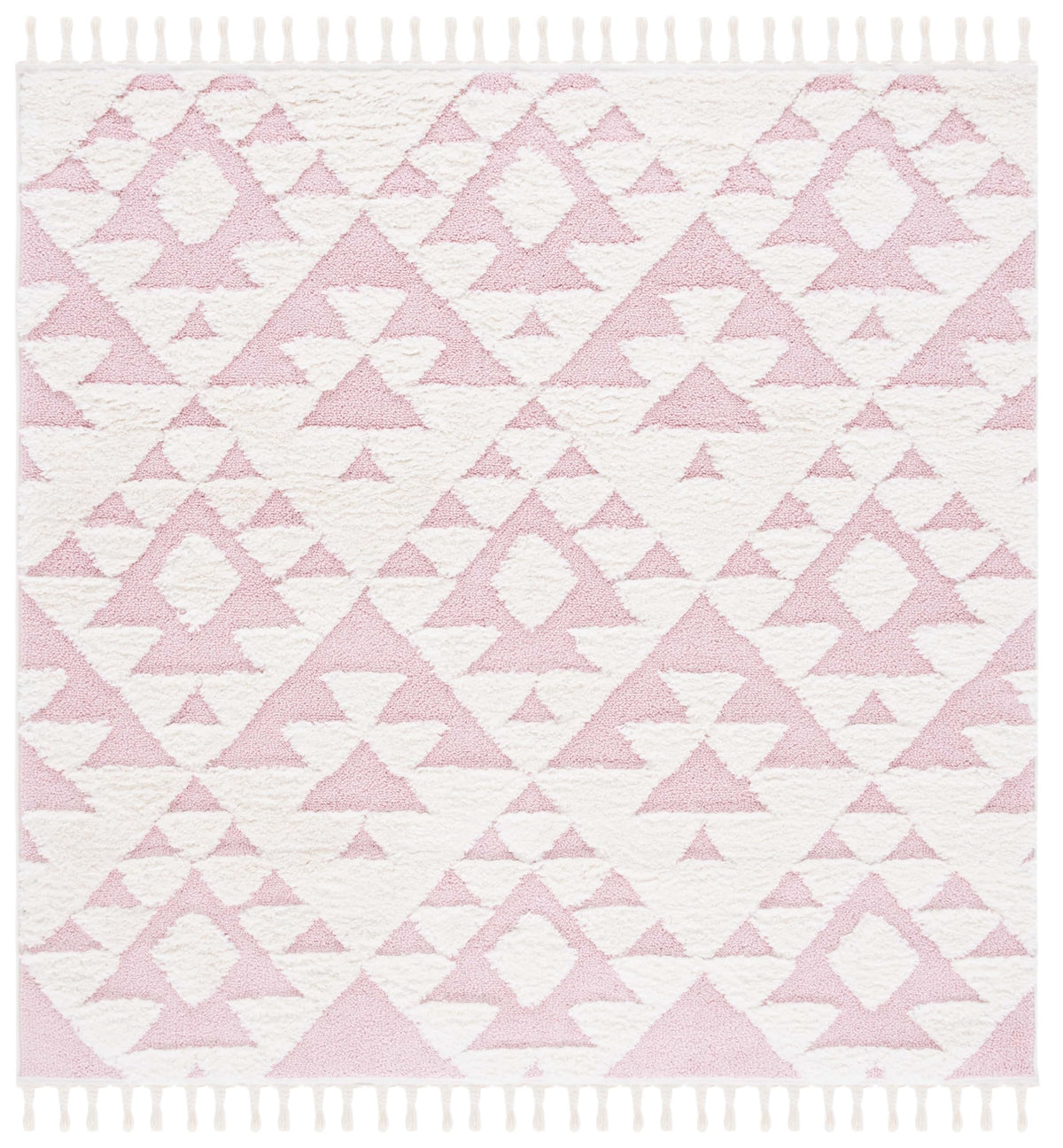 SAFAVIEH Moroccan Tassel Shag Rug 5'3"x7'6", Ivory & Brick Rust MTS688P