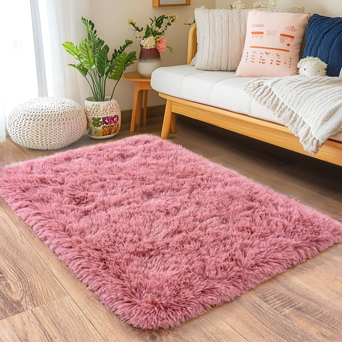 8x10 Area Rugs for Living Room, Ultra Soft Large Shag Black Bedroom Rug Upgrade Non-Slip Plush Modern Fluffy Carpet for Kids Boys Girls Room Home Decor Aesthetic