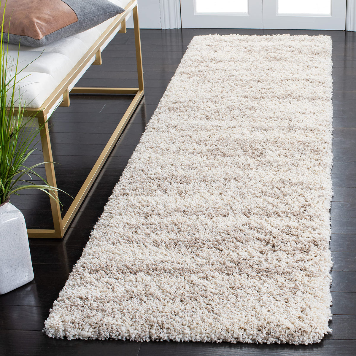 SAFAVIEH Hudson Shag Rug 9x12, Large Ivory & Beige SGH206B