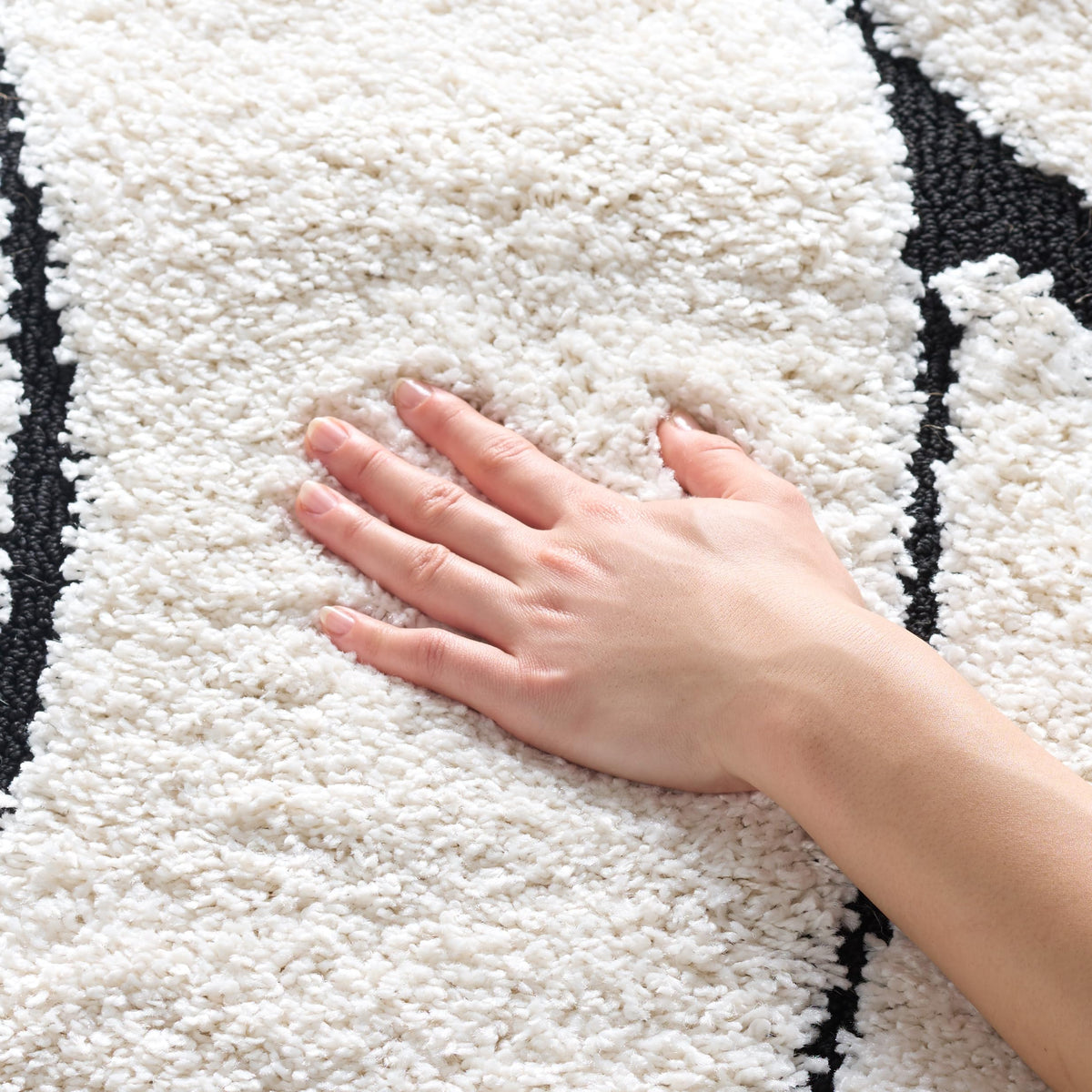 SAFAVIEH Florida Shag Rug 6'x9', Soft Plush Modern Cream & Beige SG471-1113