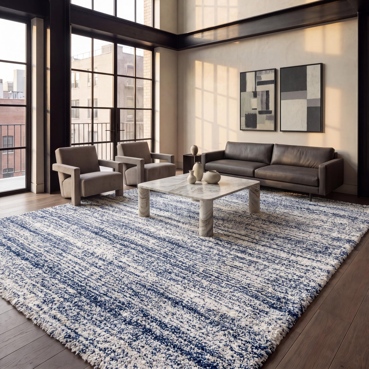 SAFAVIEH Hudson Shag Rug 10x14, Plush X-Large Ivory & Grey SGH295B