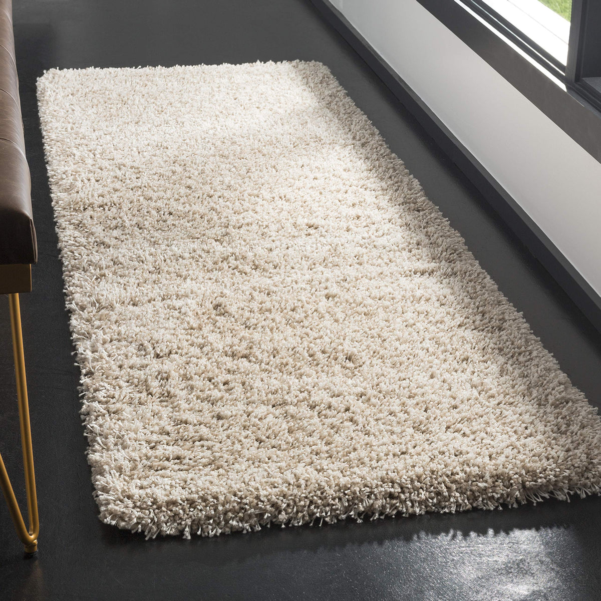 SAFAVIEH Area Rug 8x10 - California Shag Collection - Large - Beige, Non-Shedding & Easy to Clean, Ultra Plush Thick Pile, Ideal for Living Room, Bedroom, Dining Space (SG151-1313)