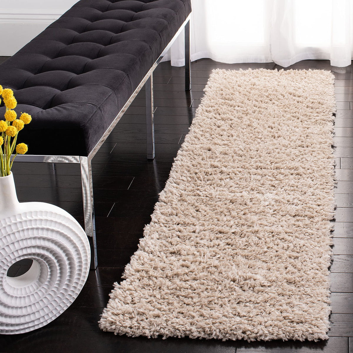 SAFAVIEH August Shag Rug 5'3"x7'6", Soft Plush Modern Ivory AUG200C