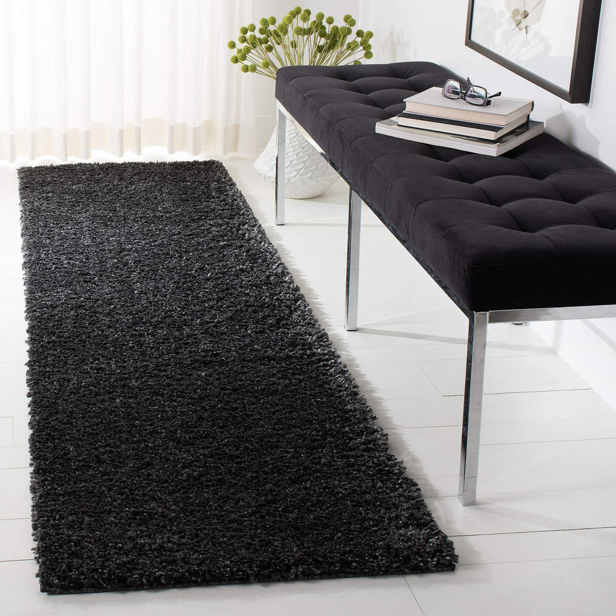 SAFAVIEH August Shag Rug 8'x10', Soft Plush Modern Ivory AUG900C