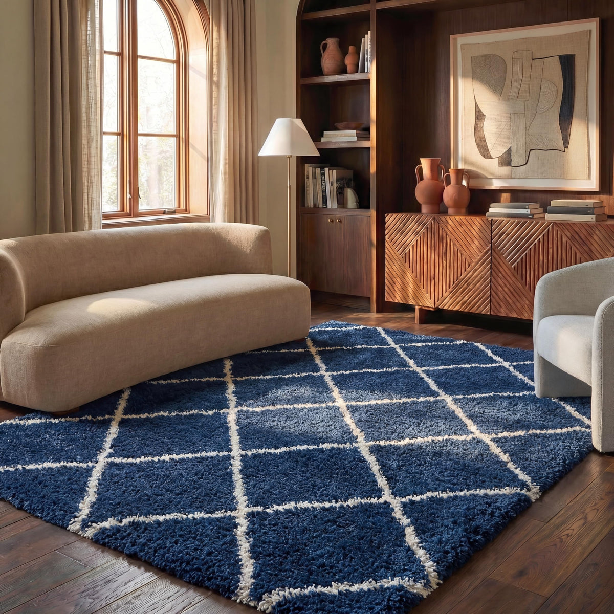 SAFAVIEH Hudson Shag Rug 8'x10', Soft Plush Moroccan Ivory & Beige SGH281D