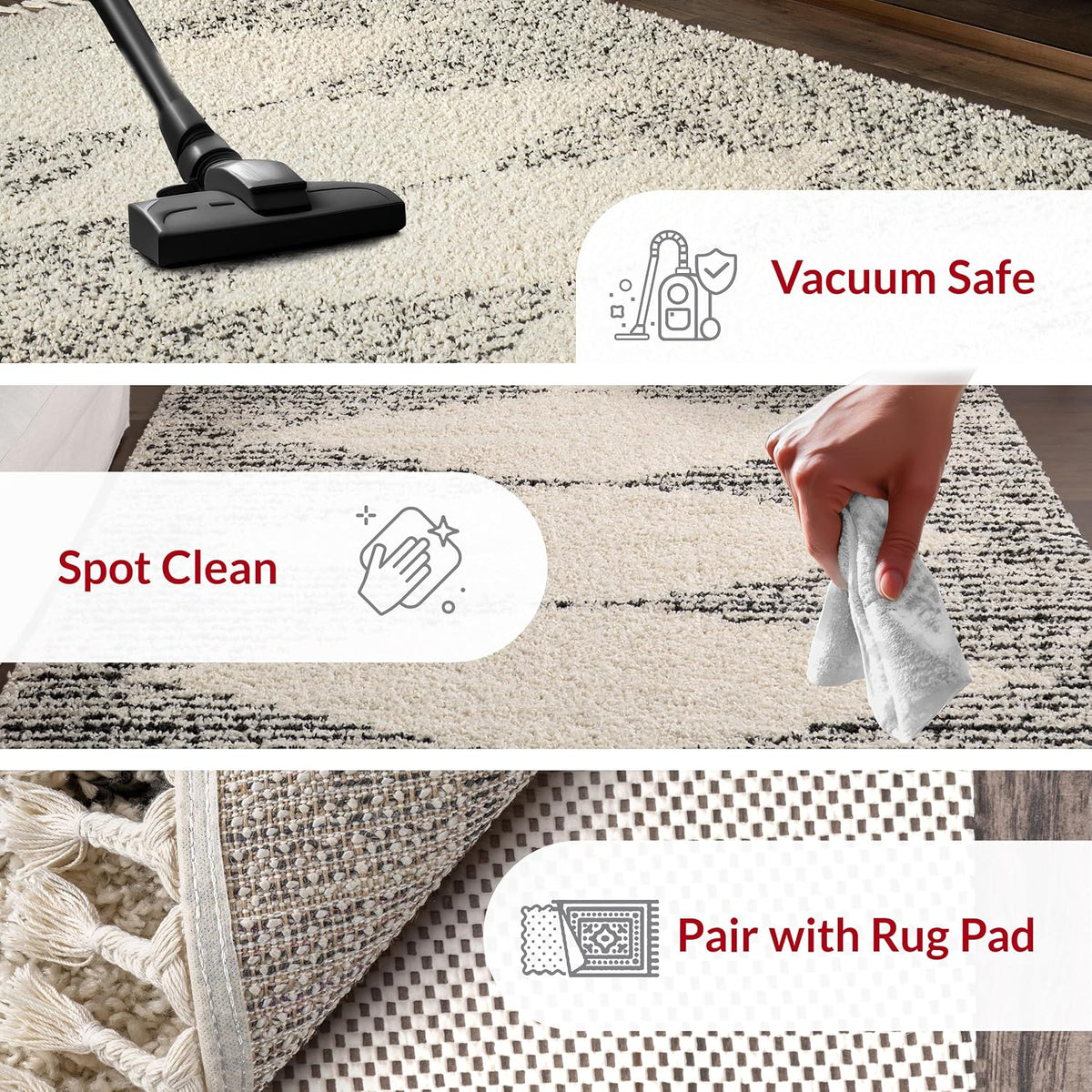 nuLOOM Bria Off White Diamond Power Loomed Area Rug, Oval 3' x 5'