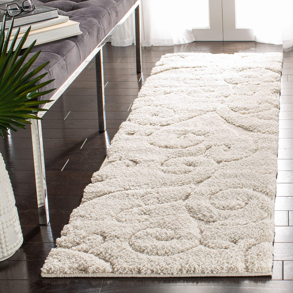 SAFAVIEH Florida Shag Rug 8'x10', Soft Plush Cream & Beige SG455-1113