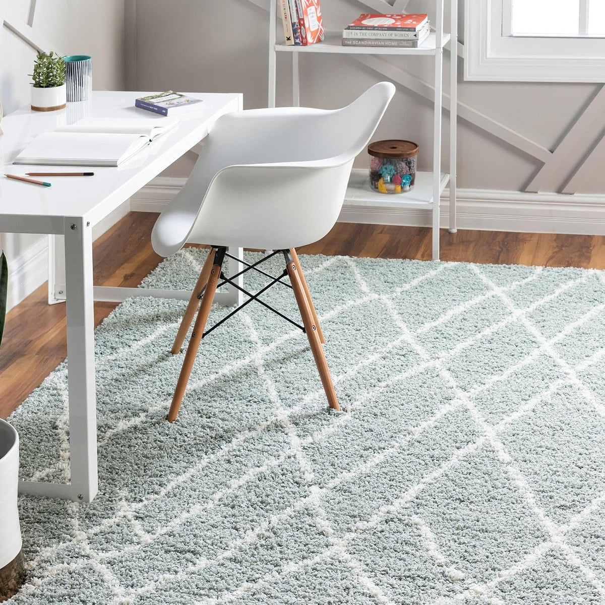 Rugs.com - Soft Touch Shag Rug – 6' 1 x 9' Sage Green Plush Shag Rug – Ultra Soft High Pile Area Rug for Bedroom, Living Room, and Home Office