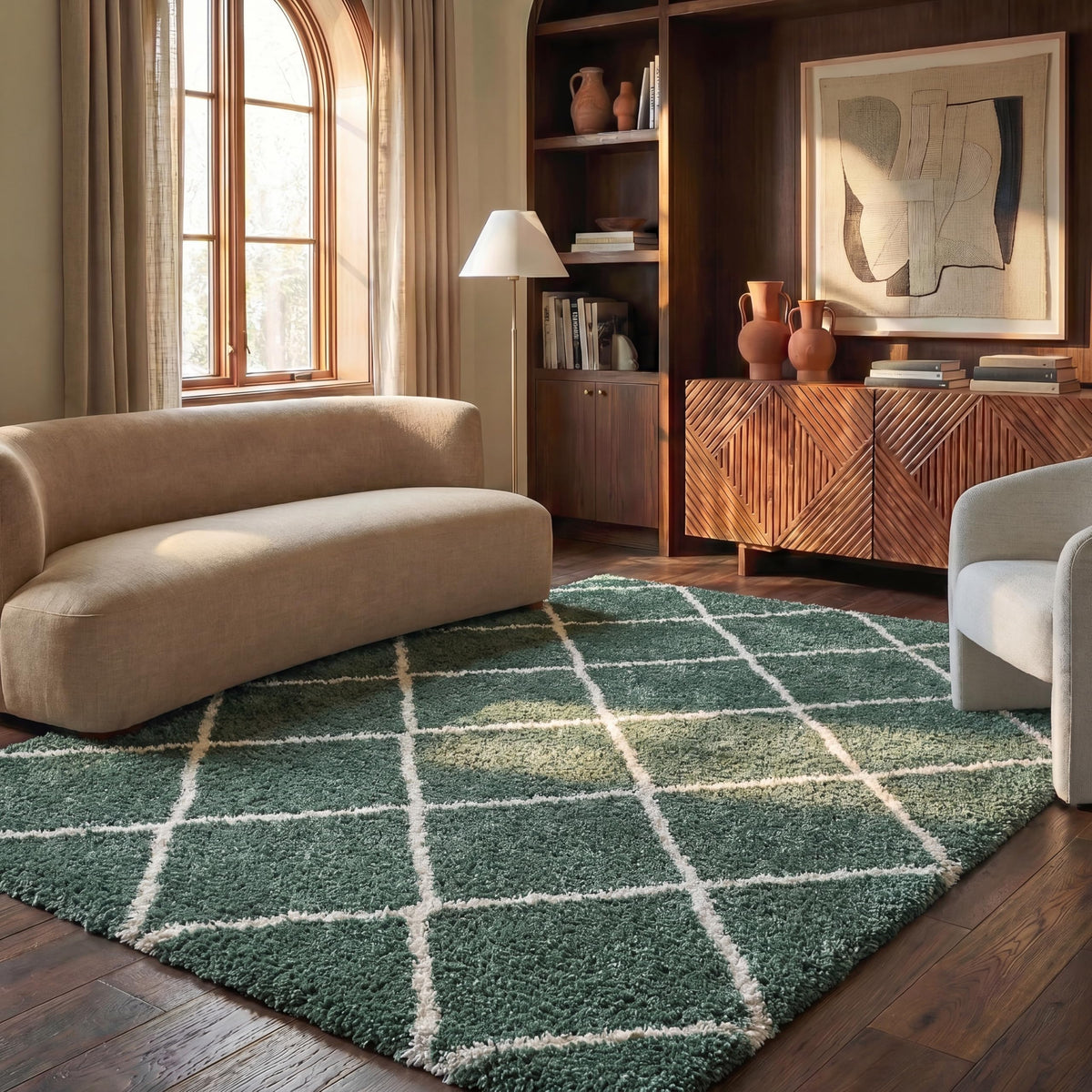 SAFAVIEH Hudson Shag Rug 8'x10', Soft Plush Moroccan Ivory & Beige SGH281D