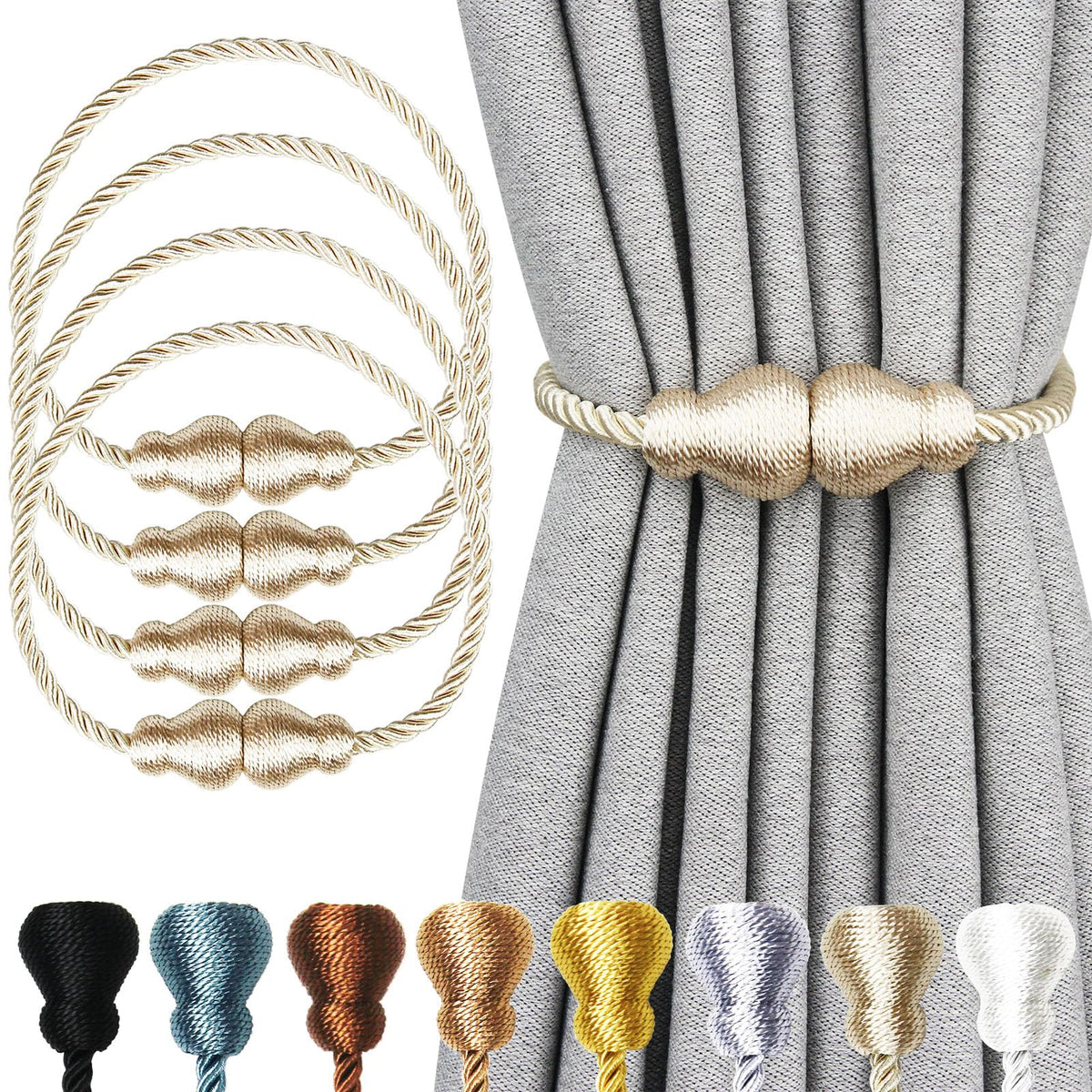 Magnetic Curtain Tiebacks Decorative Curtain Holders for Drapes Nieffeiy