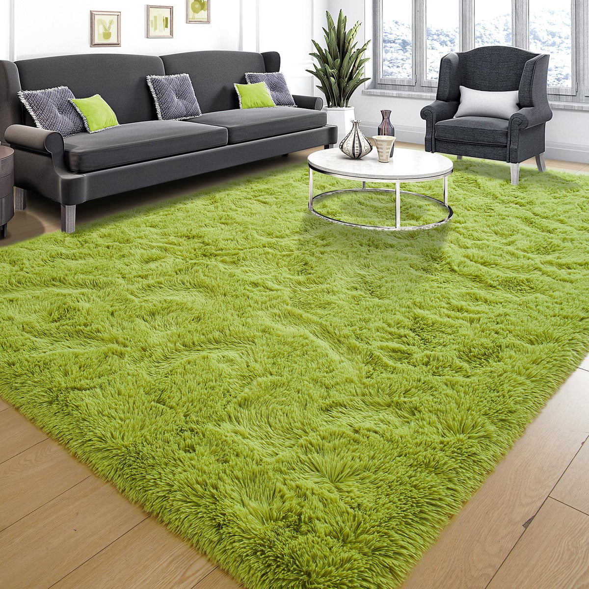 Tepook Fluffy Large Rugs for Living Room, 8x10 Area Rugs for Bedroom