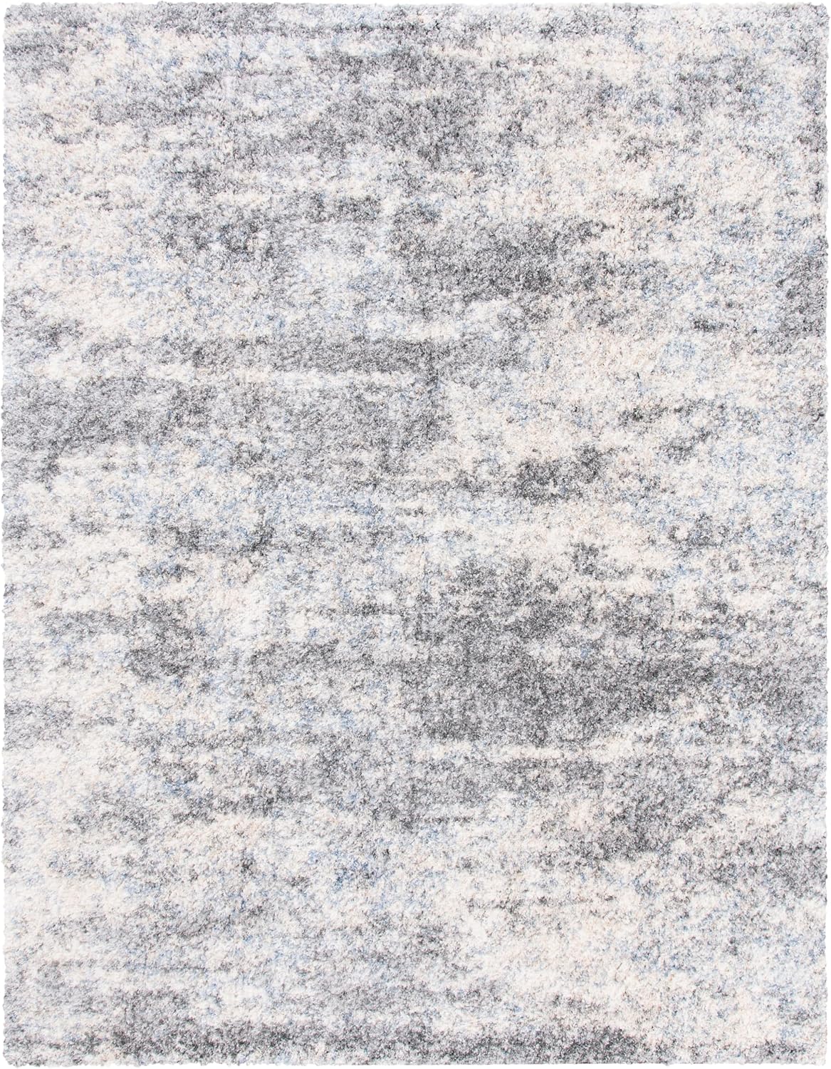 SAFAVIEH Berber Shag Rug 8x10, Large Grey Blue & Cream BER219G