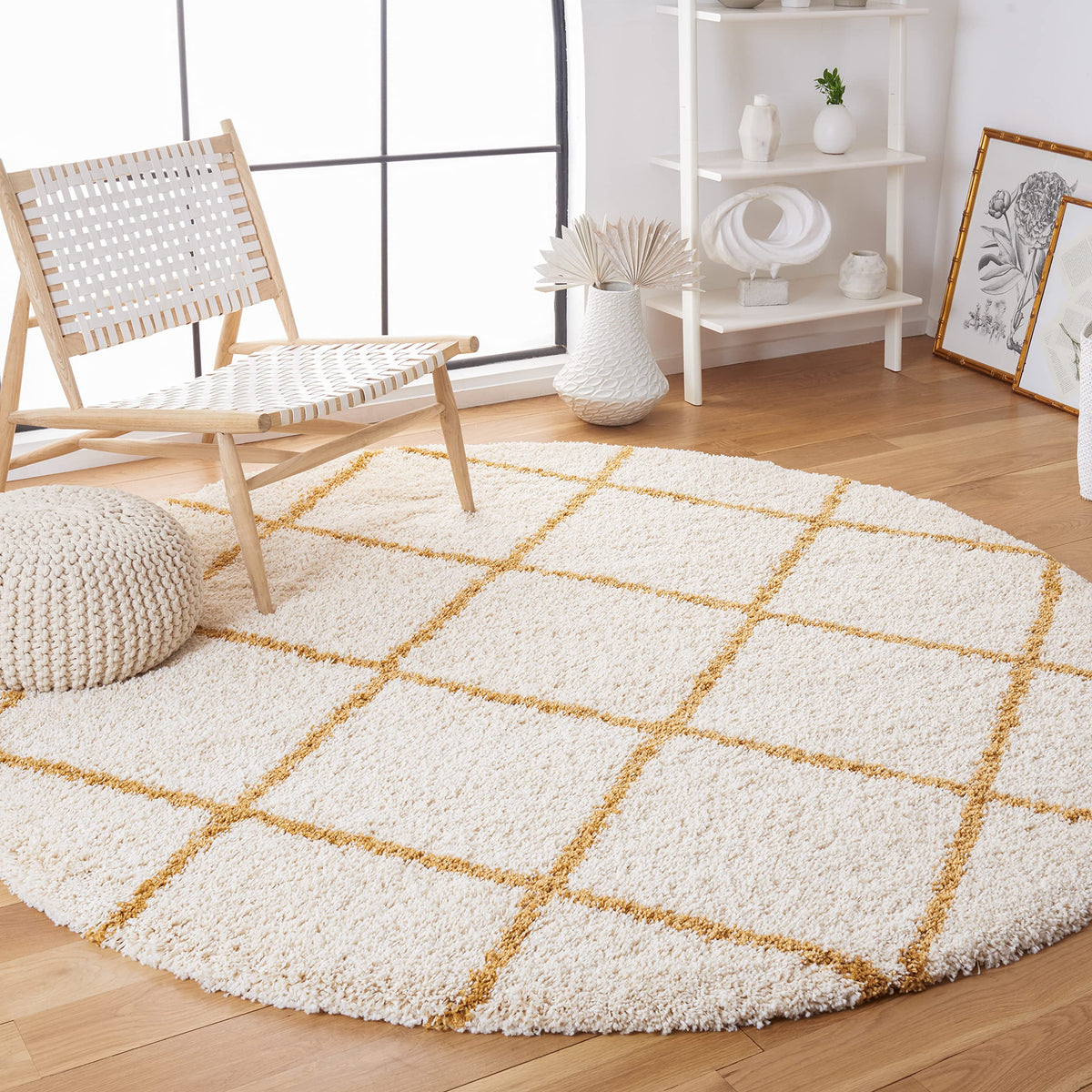 SAFAVIEH Hudson Shag Rug 8'x10', Soft Plush Moroccan Ivory & Beige SGH281D