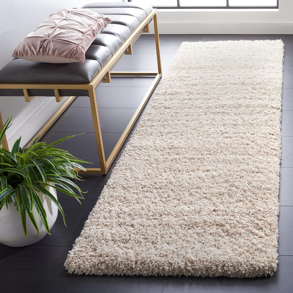 SAFAVIEH Hudson Shag Rug 10x14, Plush X-Large Ivory & Grey SGH295B