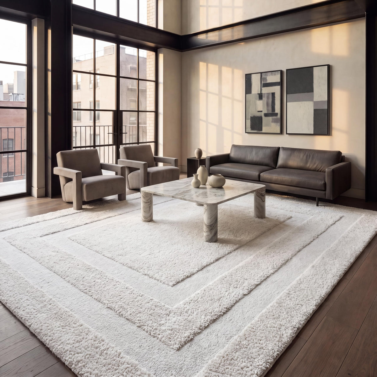 SAFAVIEH Florida Shag Rug 8'x10', Soft Plush Modern Cream SG454-1111