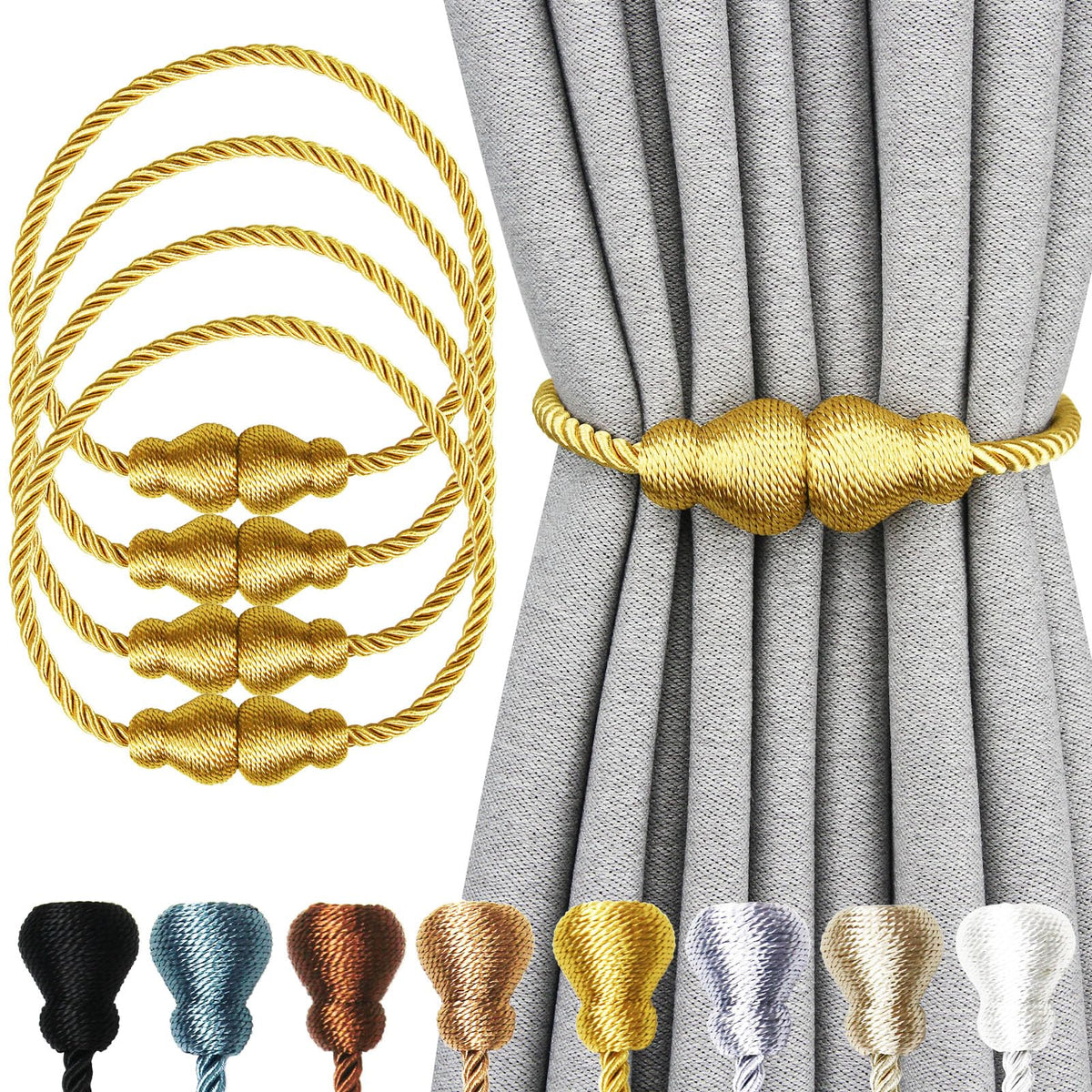 Magnetic Curtain Tiebacks Decorative Curtain Holders for Drapes Nieffeiy