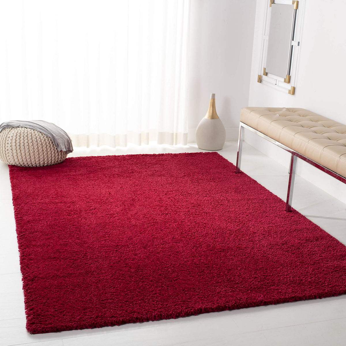 SAFAVIEH August Shag Rug 8'x10', Soft Plush Modern Ivory AUG900C