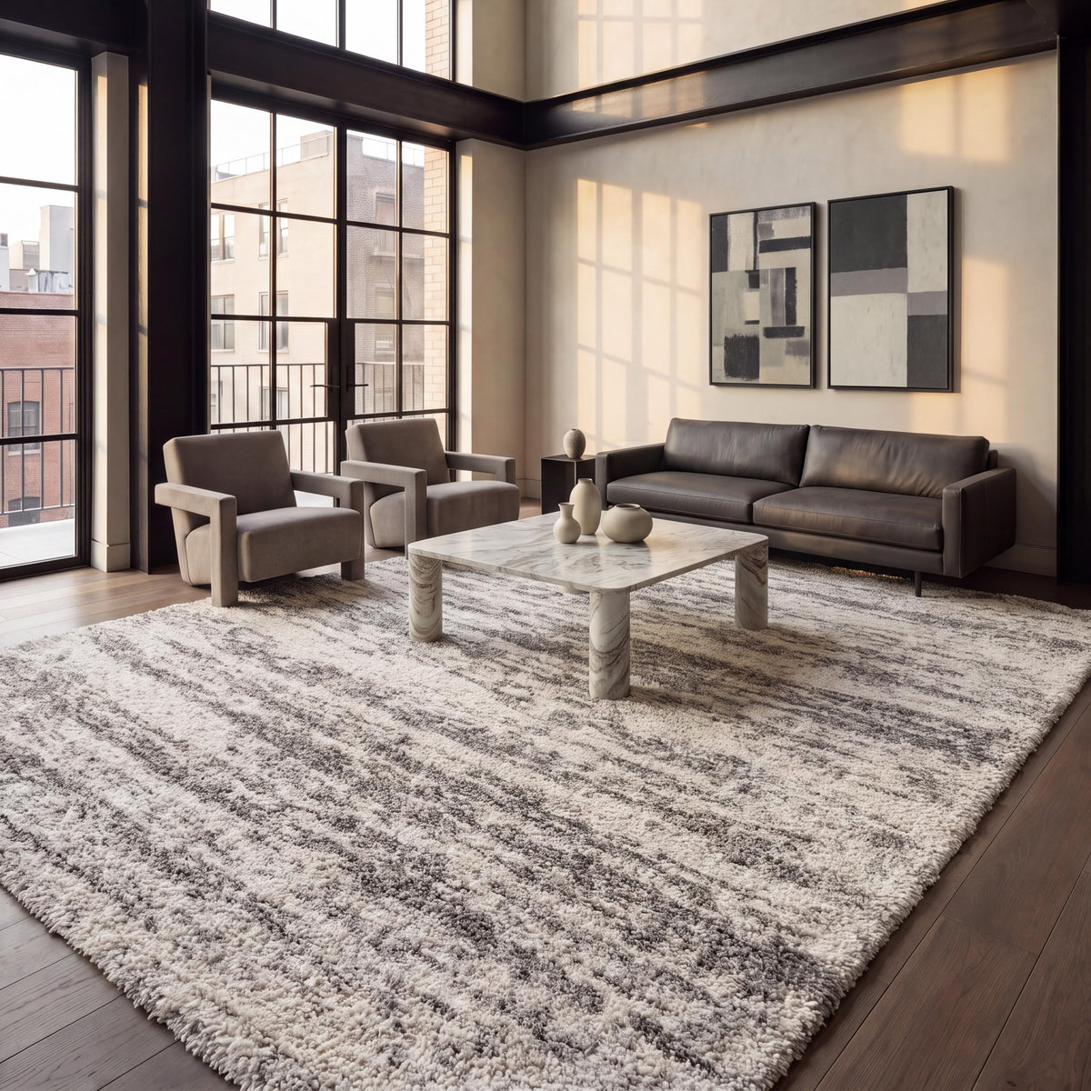SAFAVIEH Hudson Shag Rug 9x12, Large Ivory & Beige SGH206B
