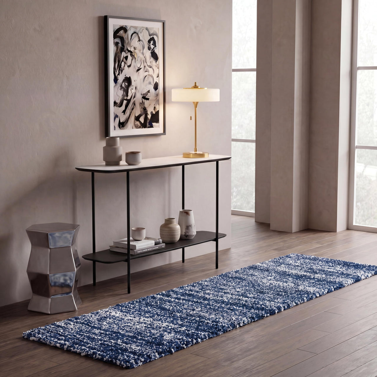 SAFAVIEH Hudson Shag Rug 10x14, Plush X-Large Ivory & Grey SGH295B