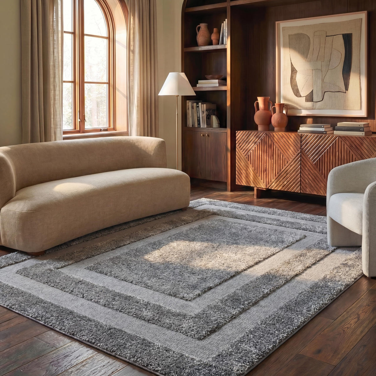 SAFAVIEH Florida Shag Rug 8'x10', Soft Plush Modern Cream SG454-1111