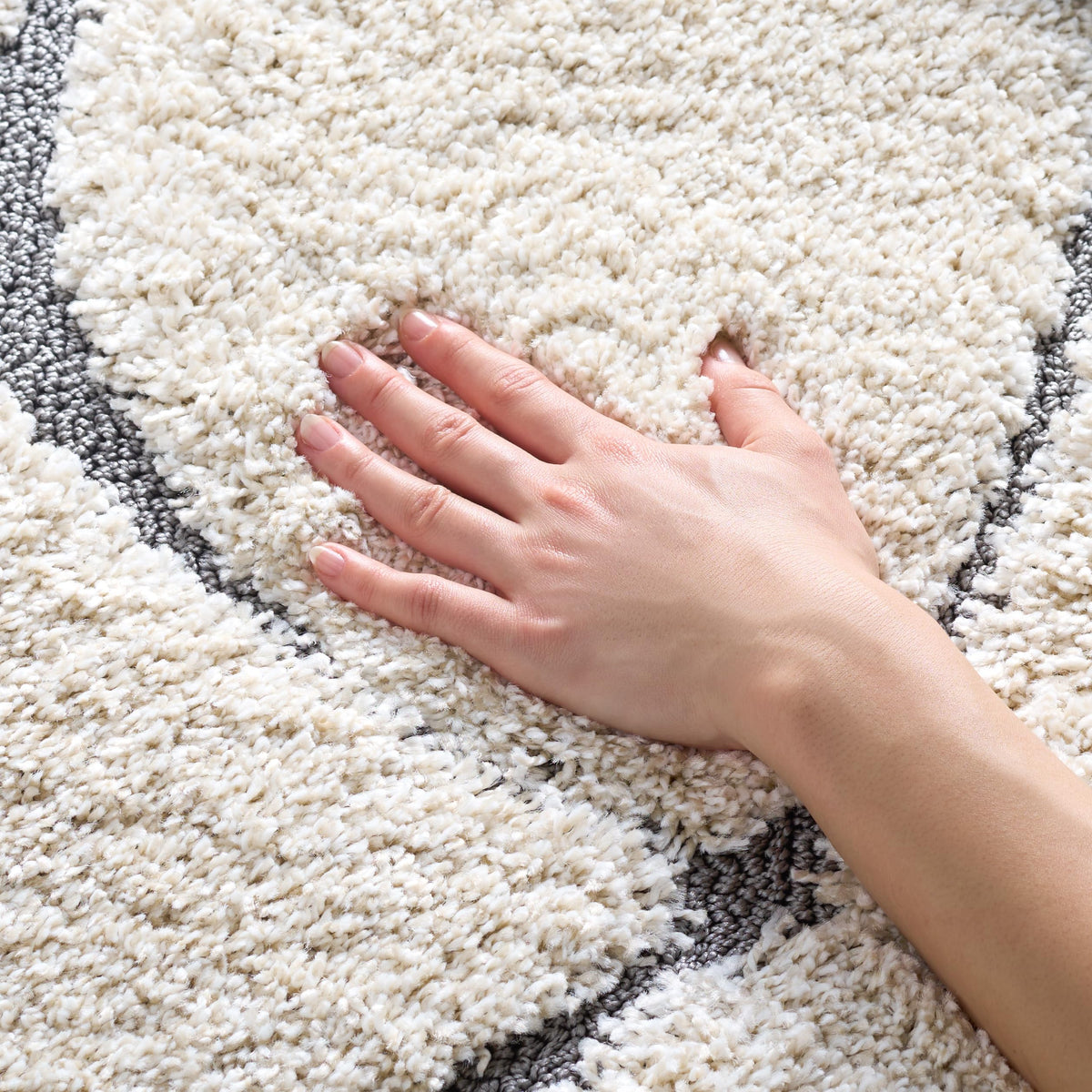 SAFAVIEH Florida Shag Rug 6'x9', Soft Plush Modern Cream & Beige SG471-1113