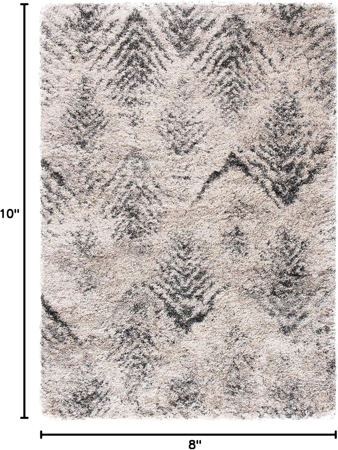 SAFAVIEH Area Rug 8x10 - Iceland Shag Collection - Large - Cream & Grey, Modern Design, Non-Shedding & Easy Cleaning, Ultra Plush Thick Pile, Ideal for Living Room, Bedroom, Dining Space (ISG514A)