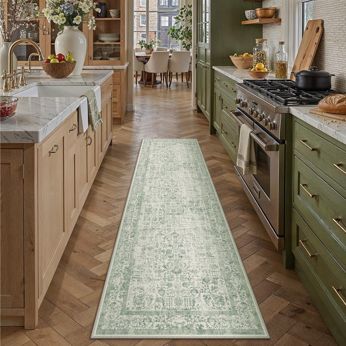 PureCozy Gray Area Rug 8x10 Vintage Floral